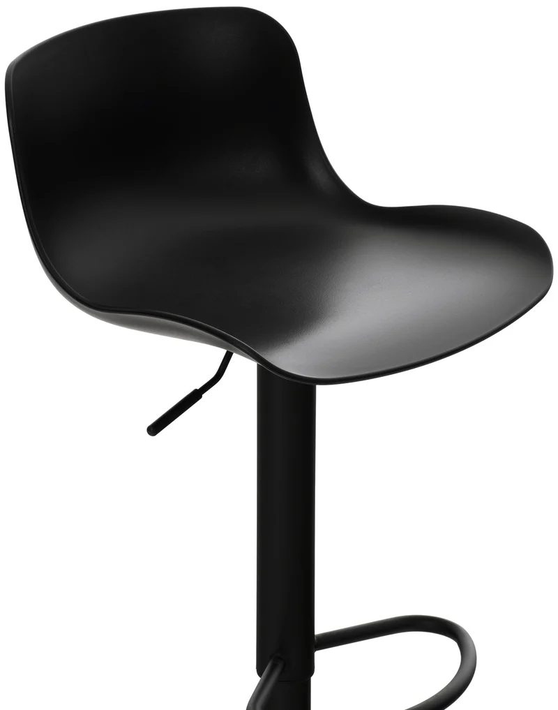 Tabouret de bar x1 hauteur réglable et siège pivotant avec siège en plastique noir métal noir 10_0004530