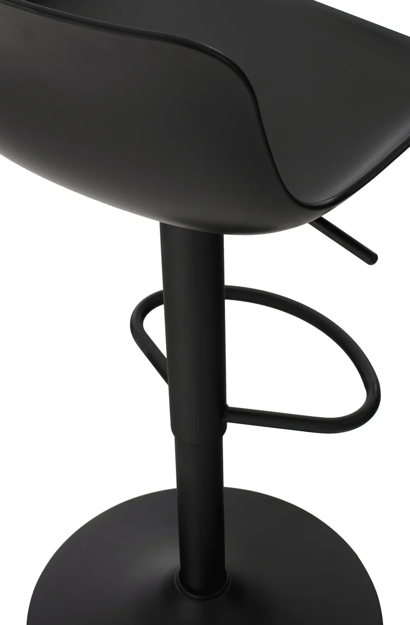Tabouret de bar x1 hauteur réglable et siège pivotant avec siège en plastique noir métal noir 10_0004530