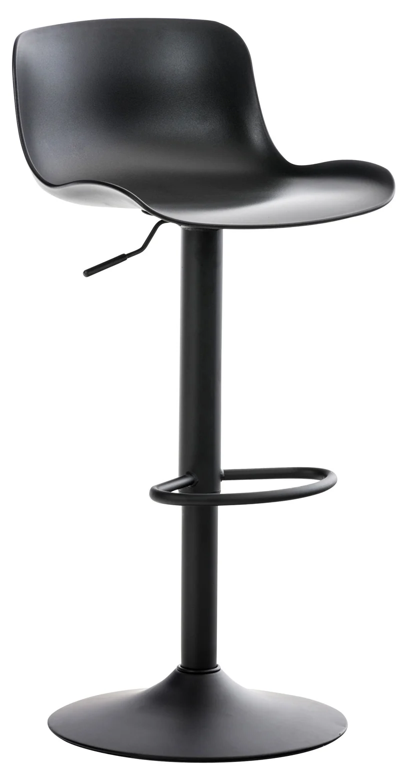 Lot de 4 tabourets de bar hauteur réglable et siège pivotant avec siège en plastique noir métal noir 10_0004492