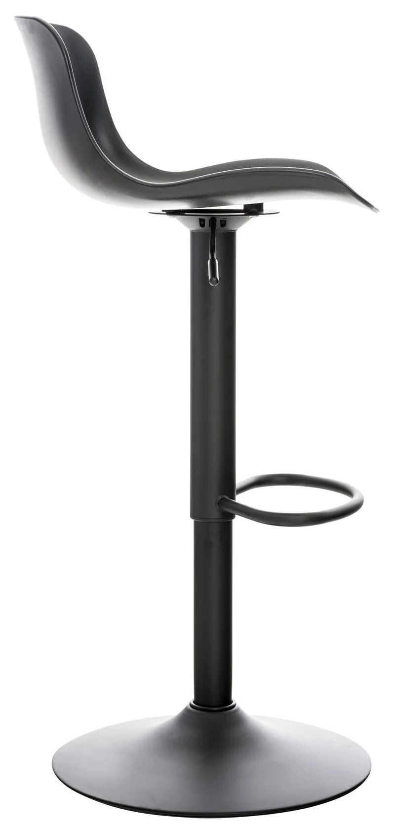 Lot de 4 tabourets de bar hauteur réglable et siège pivotant avec siège en plastique noir métal noir 10_0004492