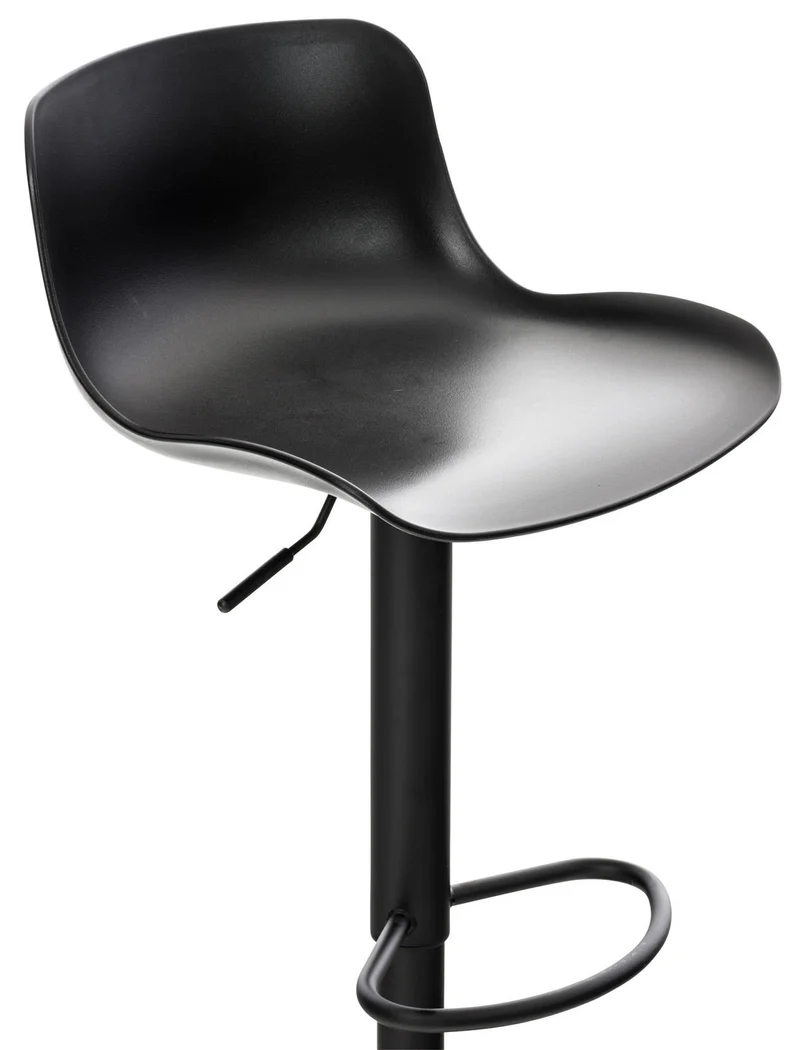 Lot de 4 tabourets de bar hauteur réglable et siège pivotant avec siège en plastique noir métal noir 10_0004492