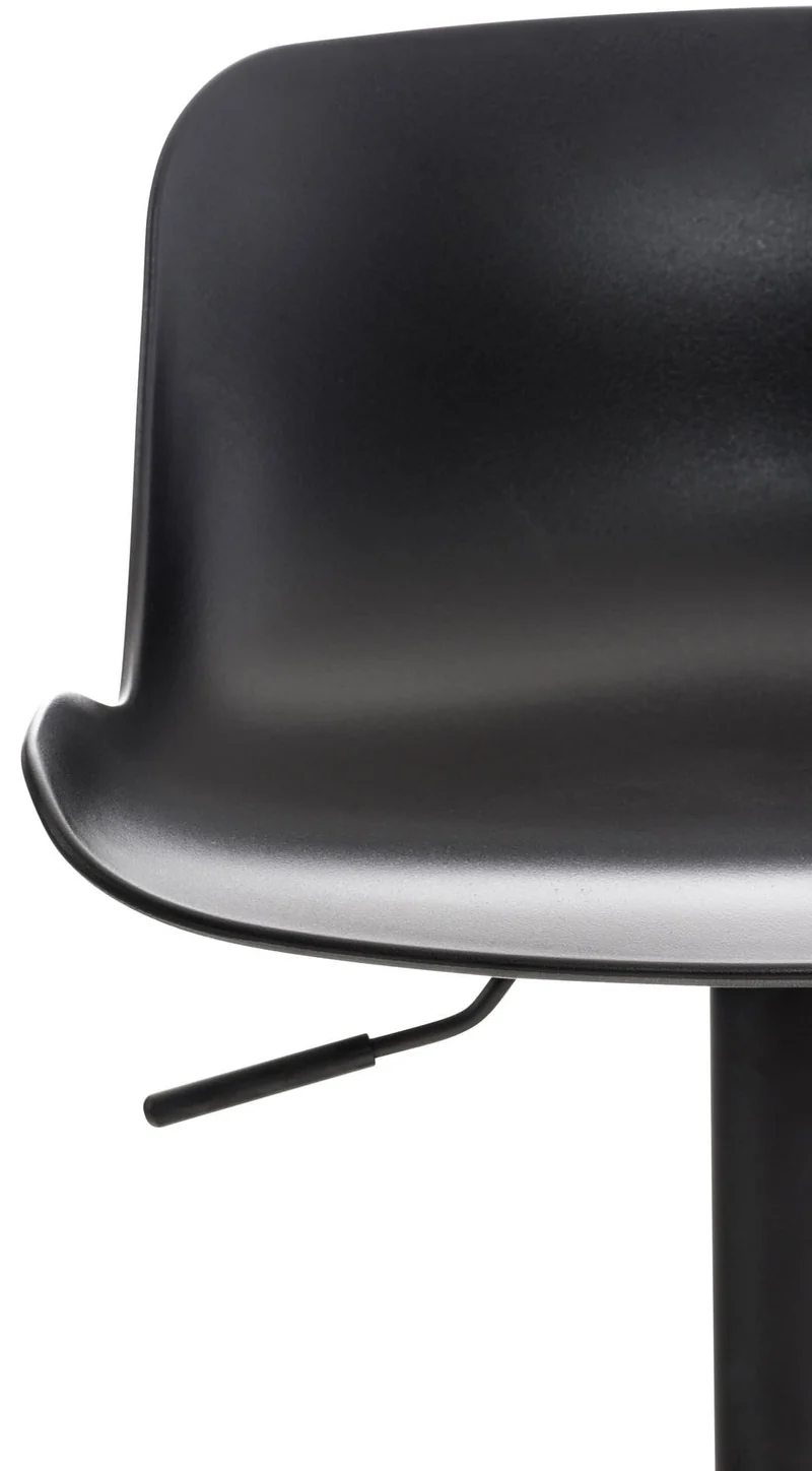 Lot de 4 tabourets de bar hauteur réglable et siège pivotant avec siège en plastique noir métal noir 10_0004492
