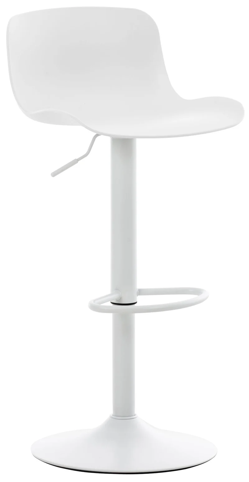 Lot de 4 tabourets de bar hauteur réglable et siège pivotant avec siège en plastique blanc métal blanc 10_0004491
