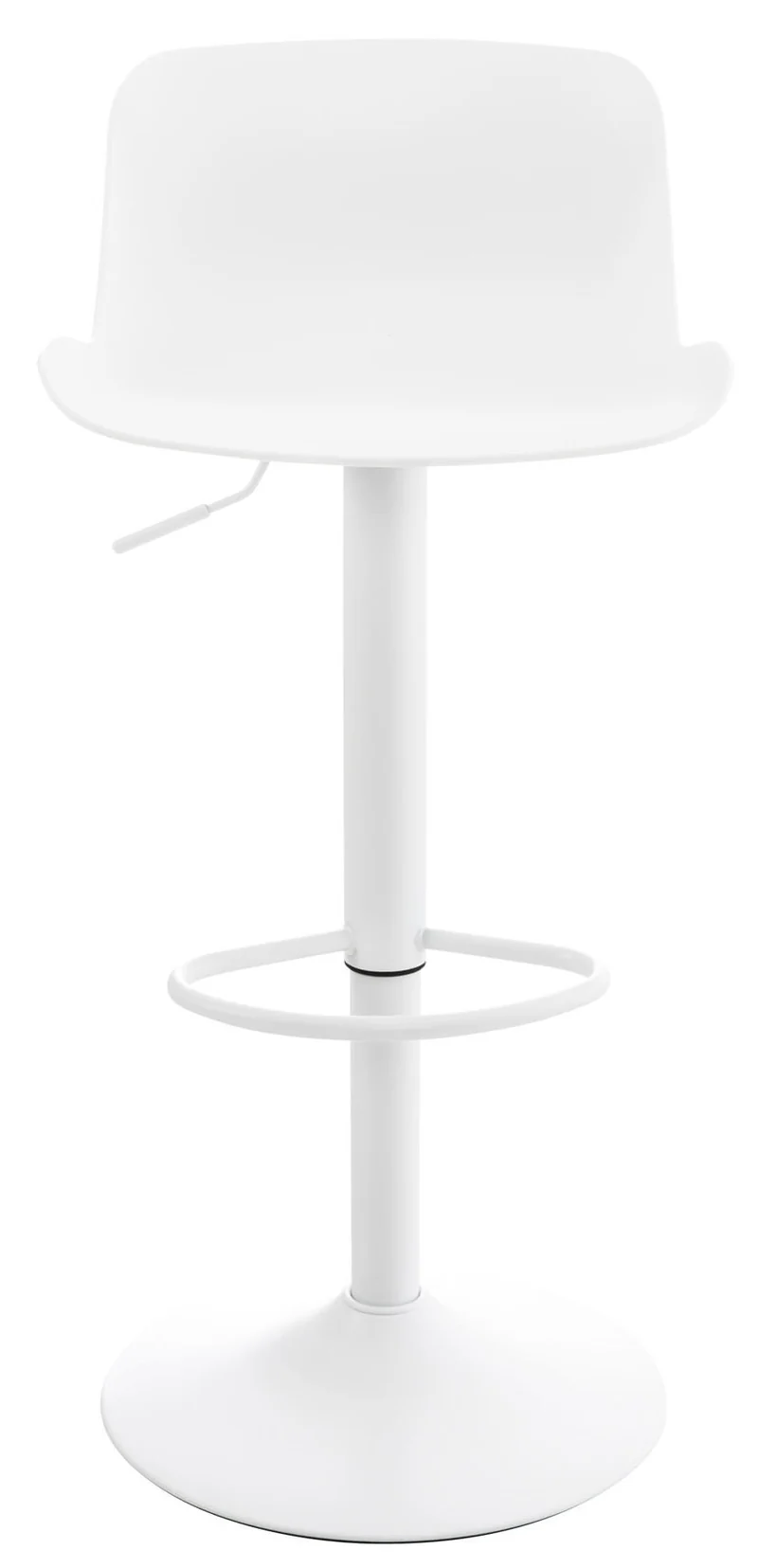 Lot de 4 tabourets de bar hauteur réglable et siège pivotant avec siège en plastique blanc métal blanc 10_0004491