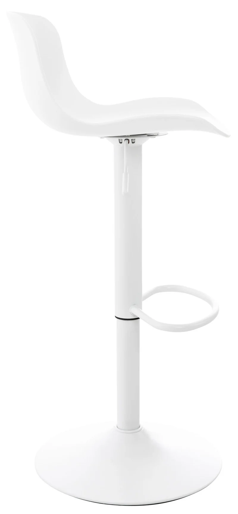 Lot de 4 tabourets de bar hauteur réglable et siège pivotant avec siège en plastique blanc métal blanc 10_0004491