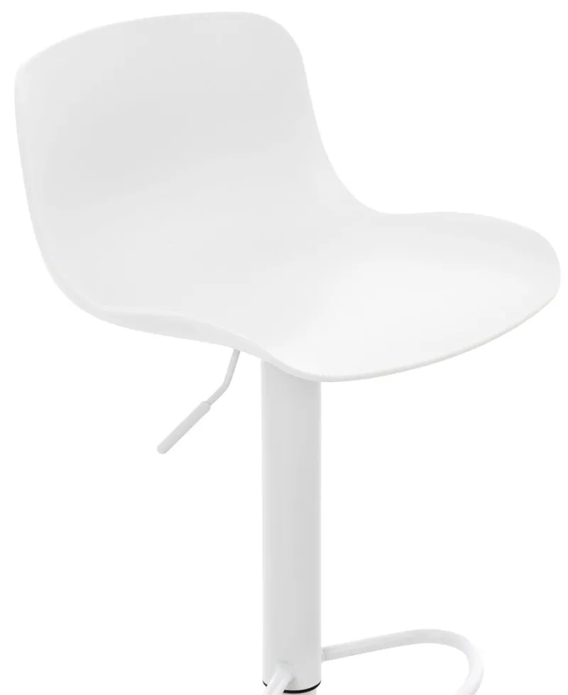 Lot de 4 tabourets de bar hauteur réglable et siège pivotant avec siège en plastique blanc métal blanc 10_0004491