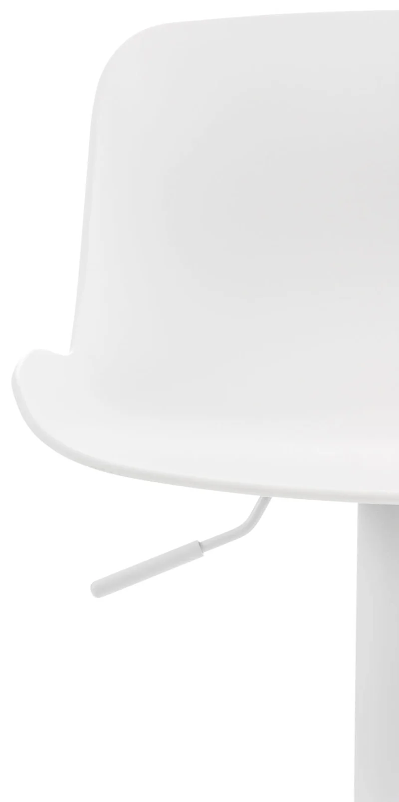 Lot de 4 tabourets de bar hauteur réglable et siège pivotant avec siège en plastique blanc métal blanc 10_0004491