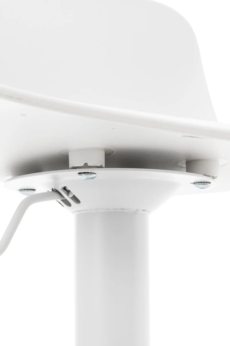Lot de 4 tabourets de bar hauteur réglable et siège pivotant avec siège en plastique blanc métal blanc 10_0004491