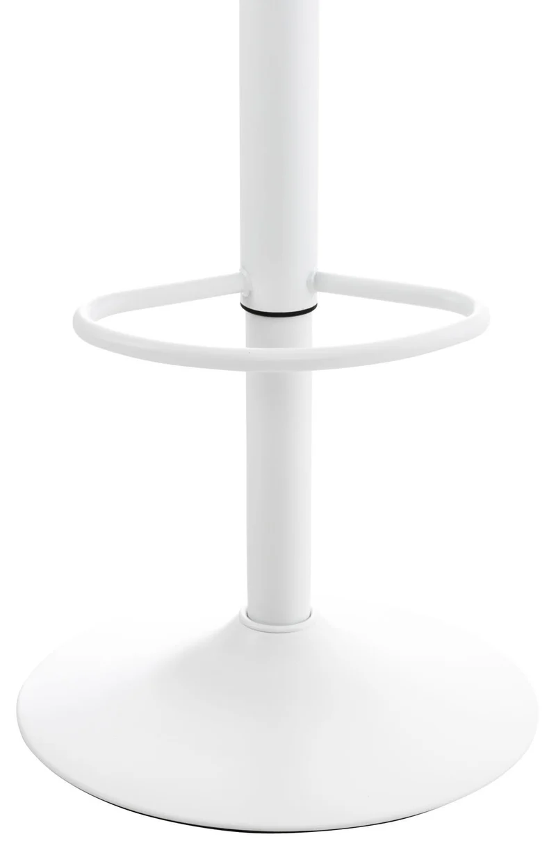 Lot de 4 tabourets de bar hauteur réglable et siège pivotant avec siège en plastique blanc métal blanc 10_0004491
