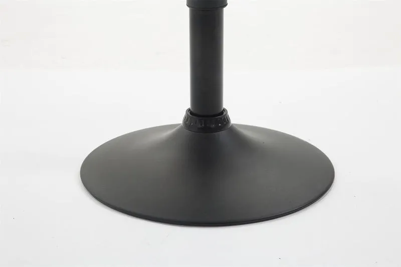 Tabouret de bar x1 repose-pieds en forme d'arc en métal noir assise en tissu crème 10_0004546