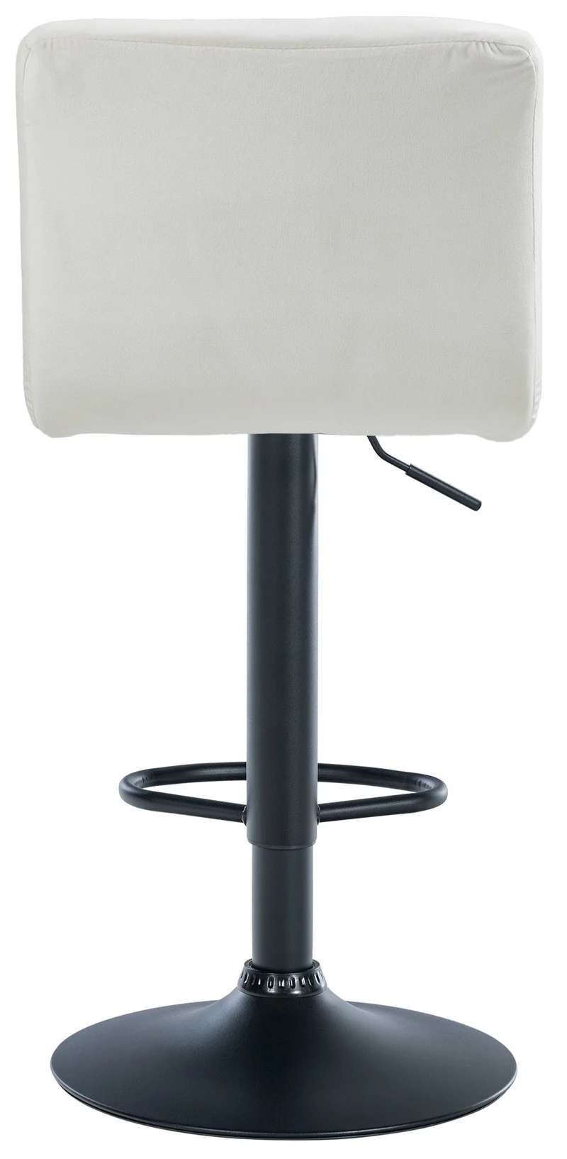 Lot de 2 tabourets de bar en velours crème avec coutures décoratives pied en trompette métal noir 10_0004395