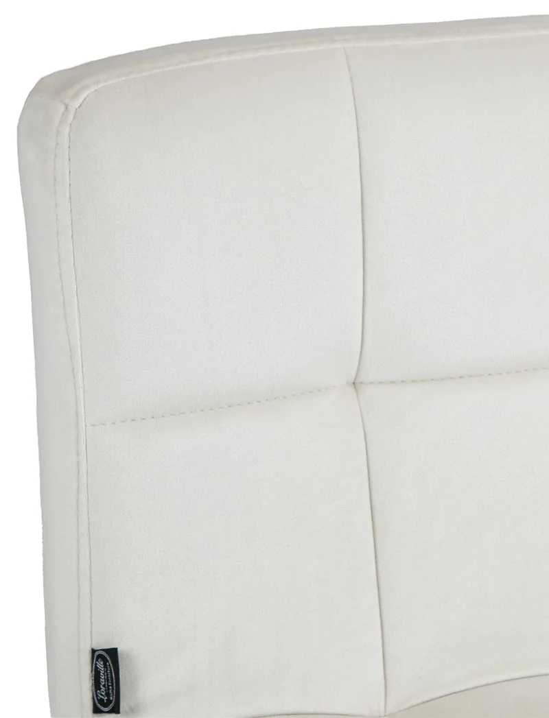 Lot de 2 tabourets de bar en velours crème avec coutures décoratives pied en trompette métal noir 10_0004395