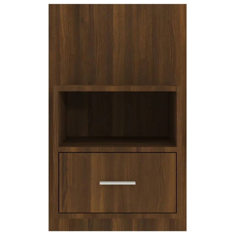 Table de chevet murale avec tiroir et compartiment ouvert 48,5 x 32,5 x 80 cm en bois d'ingénierie marron DEC034266
