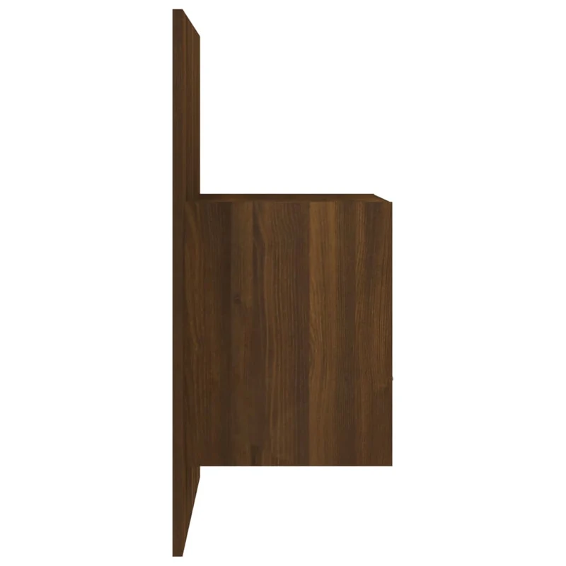 Table de chevet murale avec tiroir et compartiment ouvert 48,5 x 32,5 x 80 cm en bois d'ingénierie marron DEC034266