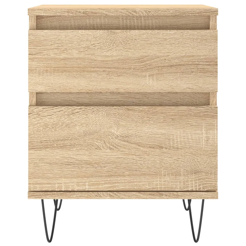 Table de chevet avec tiroir et compartiment avec porte 40 x 35 x 50 cm en bois d’ingénierie couleur chêne DEC033838