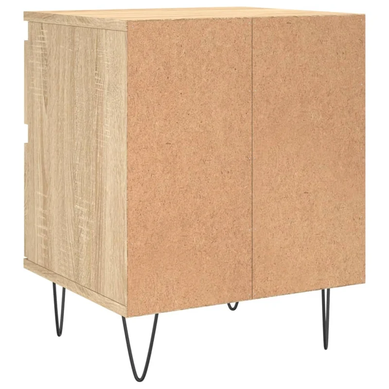 Table de chevet avec tiroir et compartiment avec porte 40 x 35 x 50 cm en bois d’ingénierie couleur chêne DEC033838