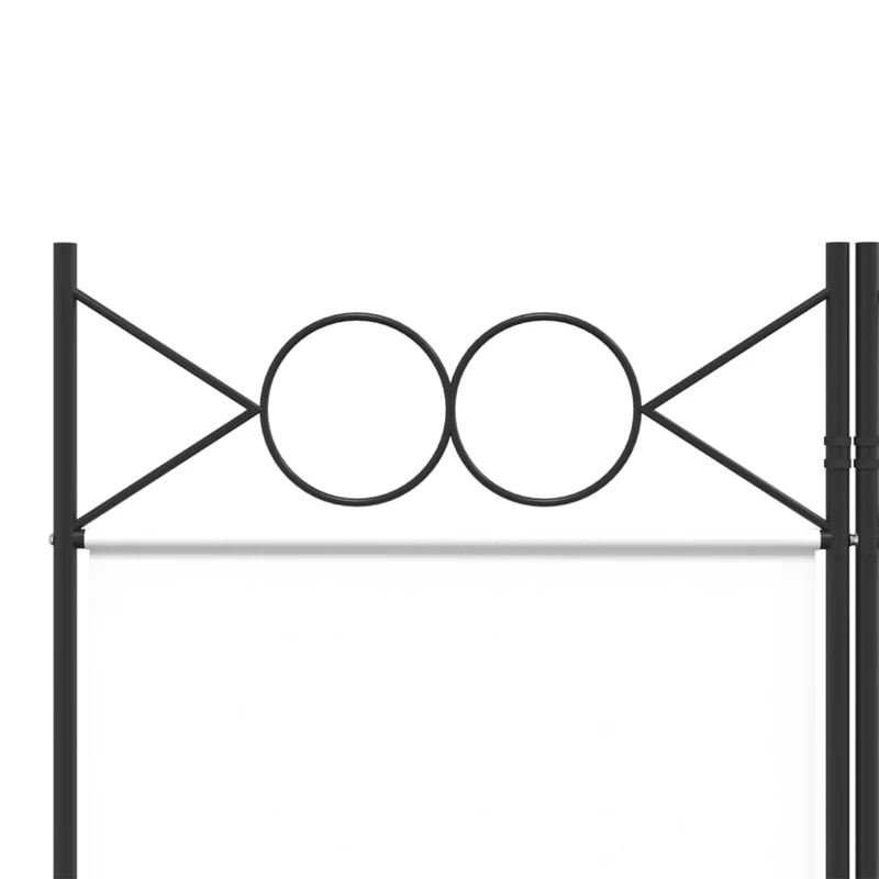 Paravent séparateur de pièce cloison 5 panneaux 200 x 220 cm tissu blanc et fer DEC030944