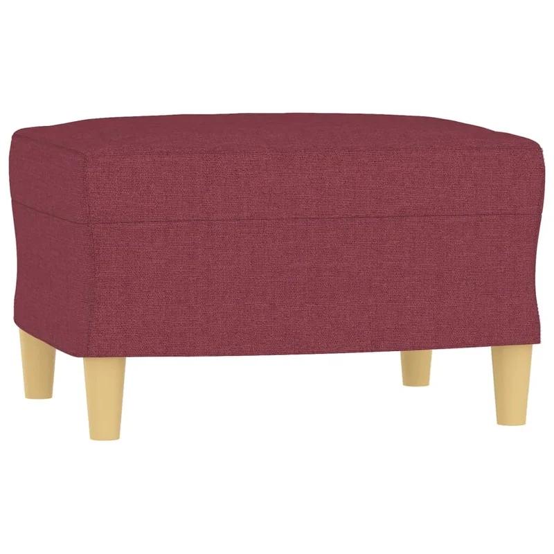 Repose-pieds tabouret bout de lit 60 x 50 x 41 cm en tissu rouge DEC030581