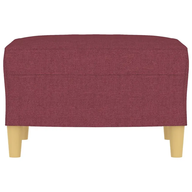 Repose-pieds tabouret bout de lit 60 x 50 x 41 cm en tissu rouge DEC030581