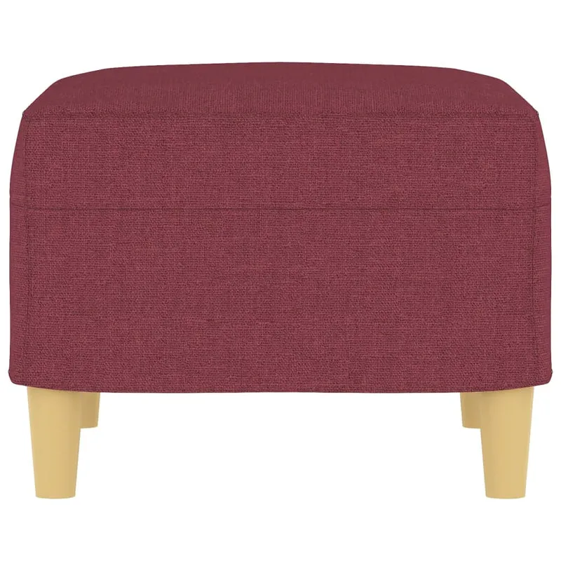 Repose-pieds tabouret bout de lit 60 x 50 x 41 cm en tissu rouge DEC030581