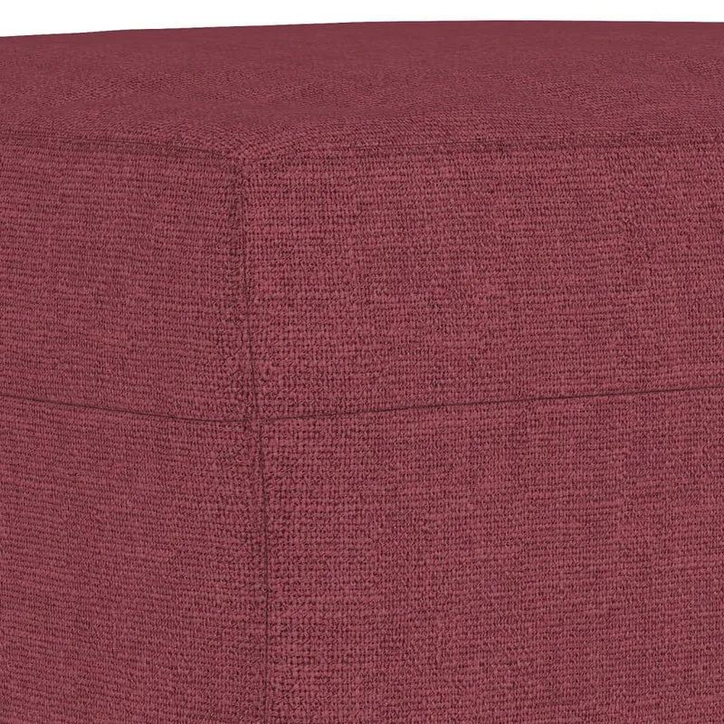 Repose-pieds tabouret bout de lit 60 x 50 x 41 cm en tissu rouge DEC030581