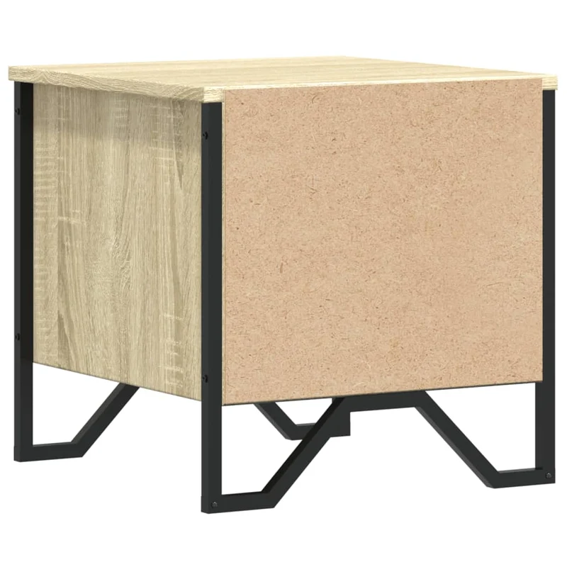 Table de chevet avec tiroirs 40 x 41 x 40 cm bois d'ingénierie couleur chêne et métal DEC033866