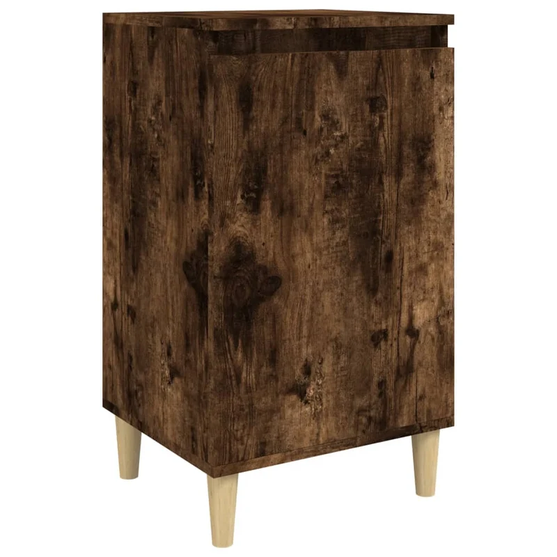 Table de chevet avec compartiment étagères avec porte 40 x 35 x 70 cm bois d'ingénierie marron DEC033605
