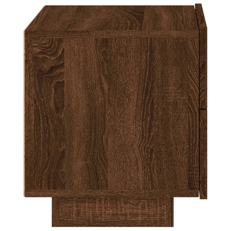 Table de chevet avec lumières LED et tiroirs 70 x 36 x 40,5 cm bois d'ingénierie marron DEC033183