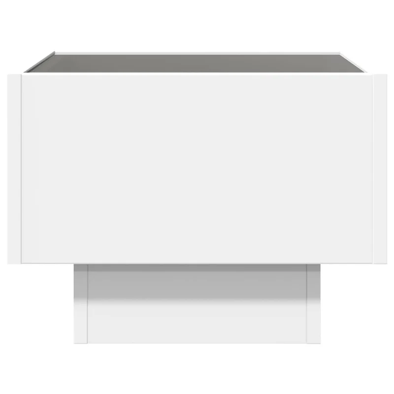 Table de chevet avec miroir à LED 40 x 40 x 30 cm bois d'ingénierie blanc verre DEC033125
