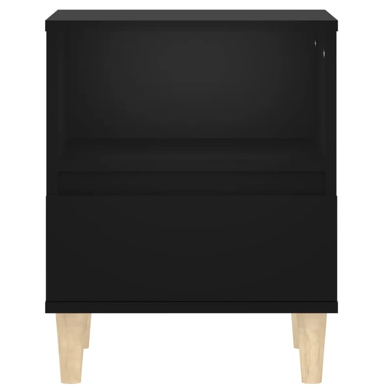 Table de chevet avec tiroir et compartiment ouvert 40 x 35 x 50 cm bois d'ingénierie noir DEC034432