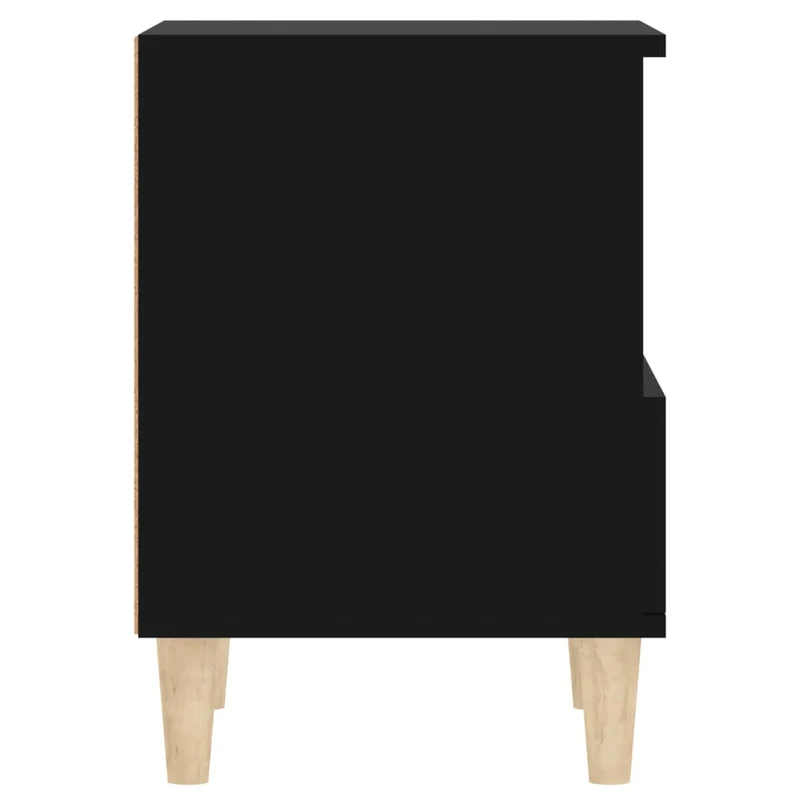 Table de chevet avec tiroir et compartiment ouvert 40 x 35 x 50 cm bois d'ingénierie noir DEC034432