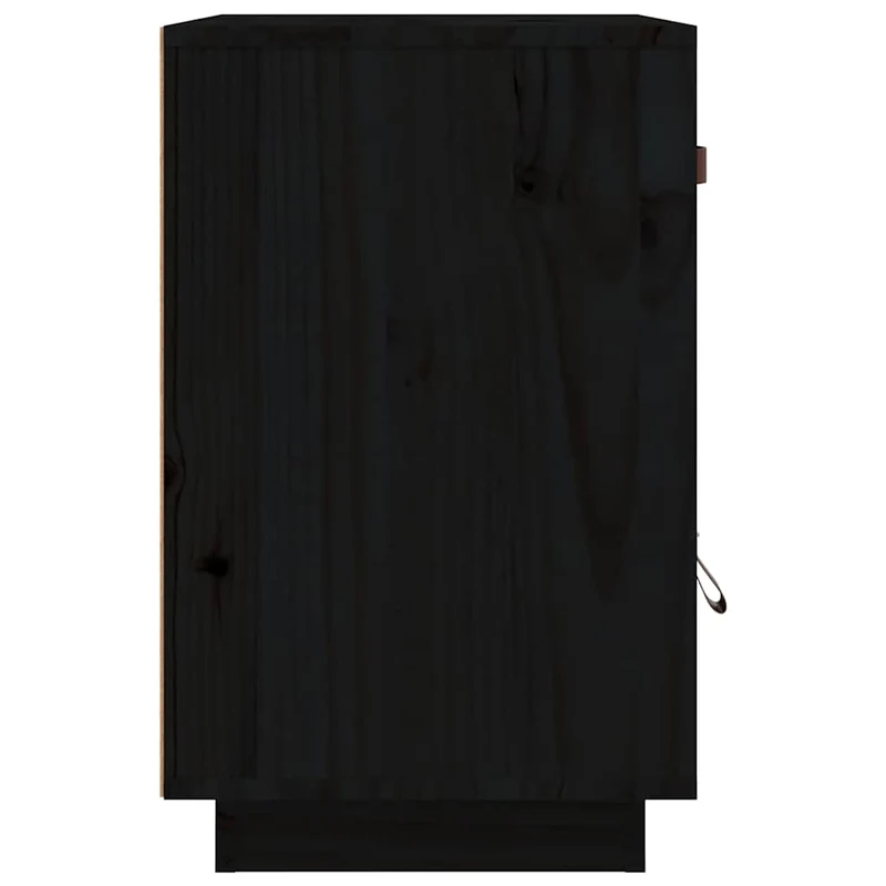 Table de chevet avec tiroir et compartiment avec porte 40 x 34 x 55 cm bois de pin solide noir DEC034422