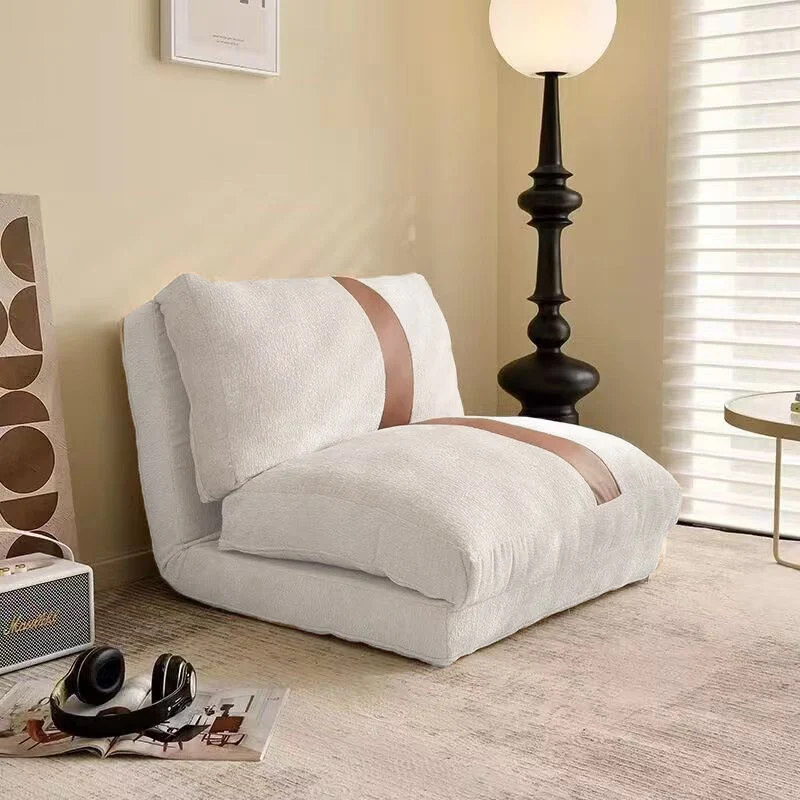 Modern Minimalist Corduroy Fabric Iron Rectangular Square Accent Chair Backrest For Living Room