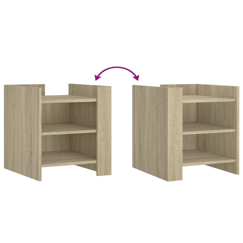 Table de chevet avec étagères 45 x 50 x 50 cm bois d’ingénierie couleur chêne DEC033885