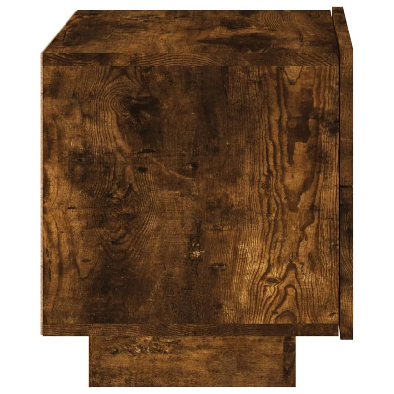 Table de chevet avec lumières LED et tirois 70 x 36 x 40,5 cm bois d'ingénierie marron DEC033178