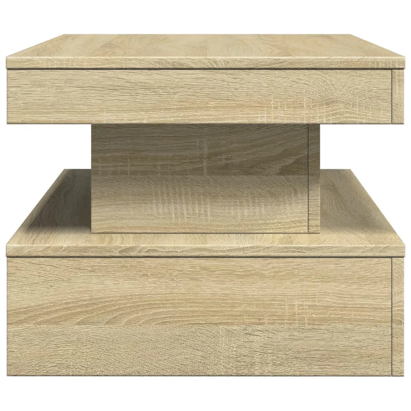 Table basse de salon design moderne avec lumières LED 90 x 50 x 40 cm bois d'ingénierie couleur chêne DEC037654