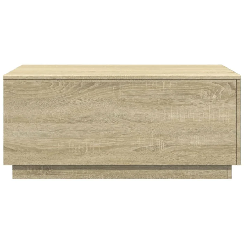 Table basse de salon design moderne avec lumières LED 90 x 50 x 40 cm bois d'ingénierie couleur chêne DEC037653