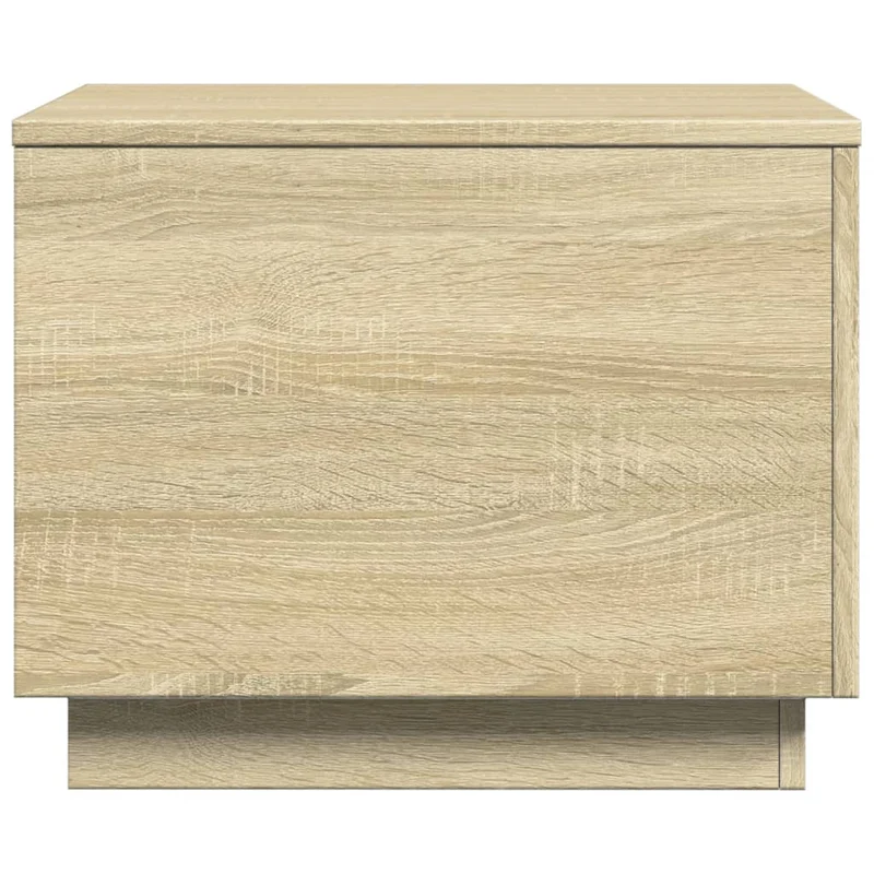 Table basse de salon design moderne avec lumières LED 50 x 50 x 40 cm bois d'ingénierie couleur chêne DEC037647