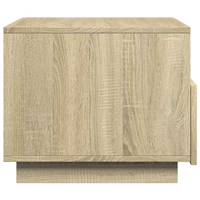 Table basse de salon avec tiroir design moderne avec lumières LED 50 x 49 x 40 cm bois d'ingénierie couleur chêne DEC037644