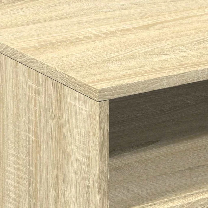 Table basse de salon avec tiroir design moderne avec lumières LED 50 x 49 x 40 cm bois d'ingénierie couleur chêne DEC037644
