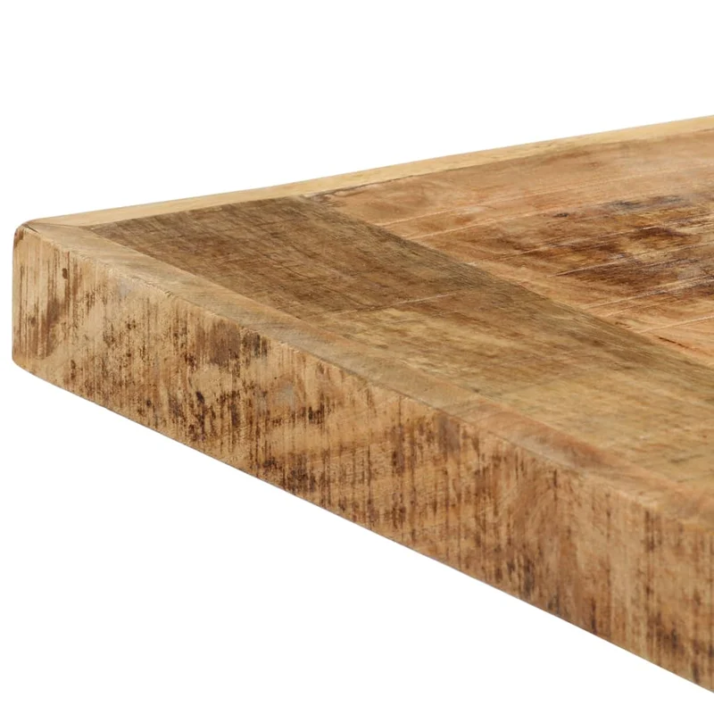Table de salle à manger design industriel 140 x 70 x 75 cm bois de manguier avec cadre croisé en acier noir DEC036711