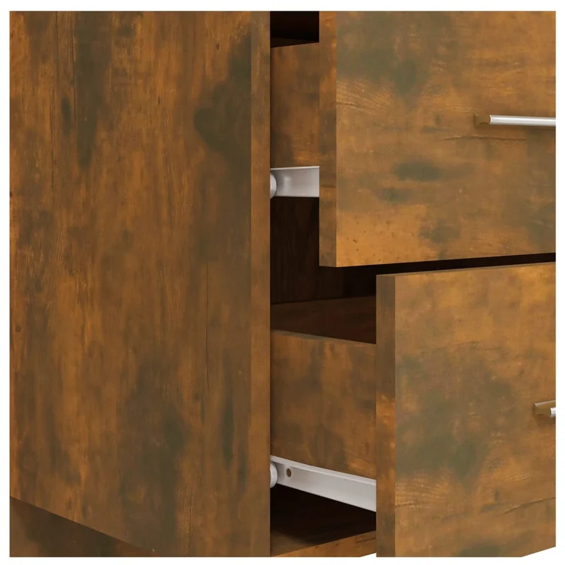 Tête de lit accessoire couchage chambre à coucher meuble avec chevet intégré étagère MDF marron clair TDL0205837