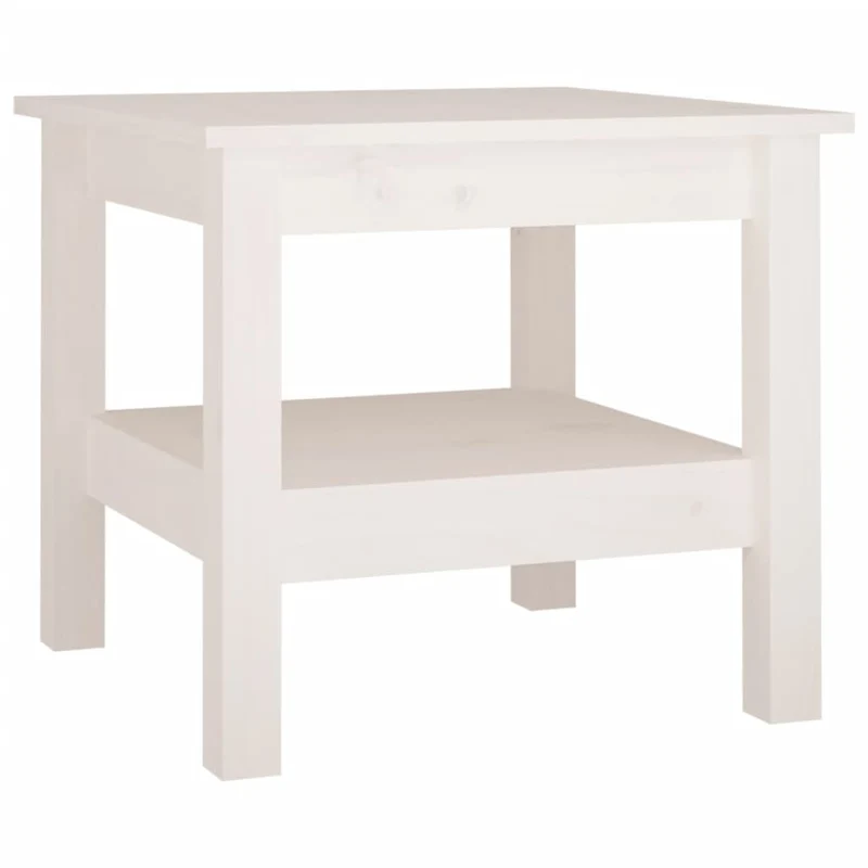 Table basse de salon design simple 45 x 45 x 40 cm bois massif de pin blanc DEC037868