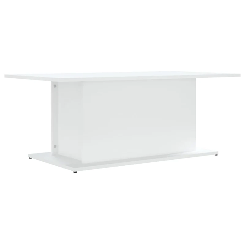 Table basse de salon design moderne 102 x 55,5 x 40 cm bois d'ingénierie blanc DEC037826
