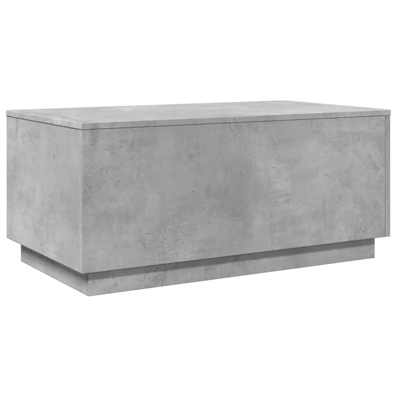Table basse de salon design moderne avec lumières LED 90 x 50 x 40 cm bois d'ingénierie gris DEC037667
