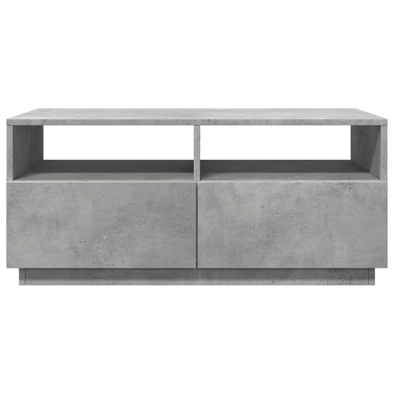 Table basse de salon avec tiroir design moderne avec lumières LED 90 x 49 x 40 cm bois d'ingénierie gris DEC037665
