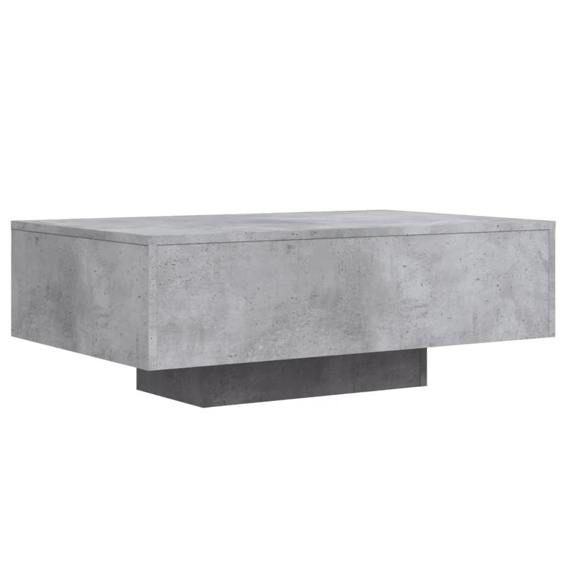 Table basse de salon design moderne avec lumières LED 85 x 55 x 31 cm bois d'ingénierie gris DEC037664