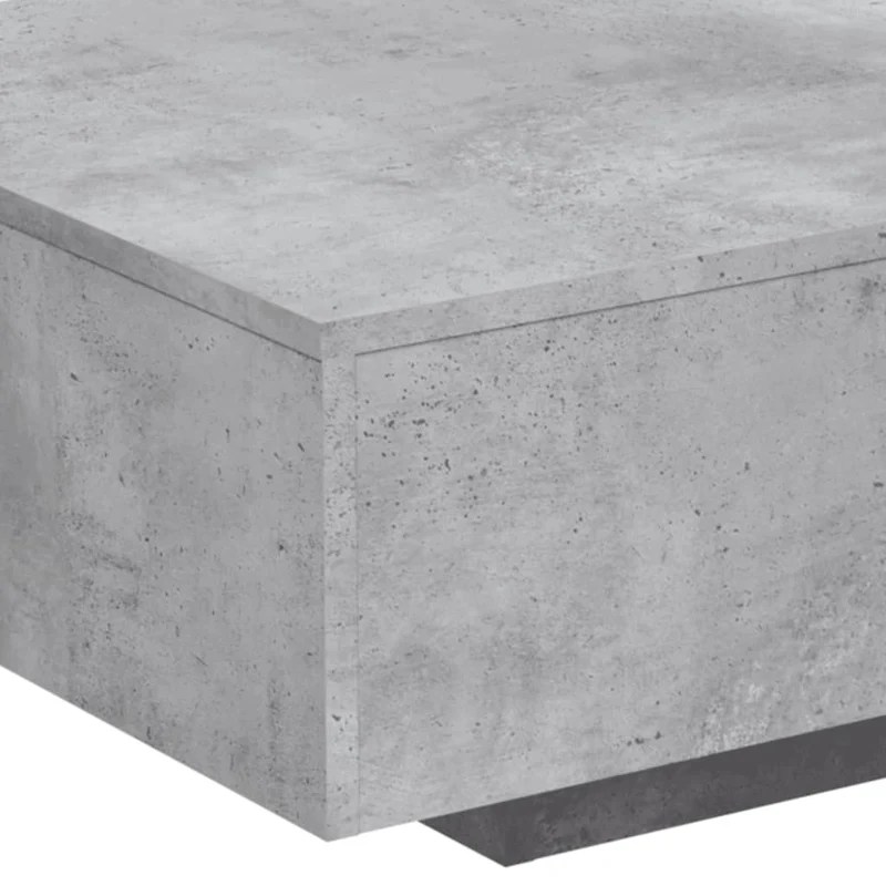 Table basse de salon design moderne avec lumières LED 85 x 55 x 31 cm bois d'ingénierie gris DEC037664