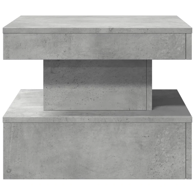 Table basse de salon design moderne avec lumières LED 50 x 50 x 40 cm bois d'ingénierie gris DEC037659