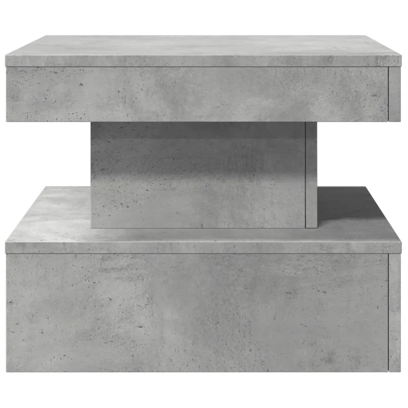 Table basse de salon design moderne avec lumières LED 50 x 50 x 40 cm bois d'ingénierie gris DEC037659